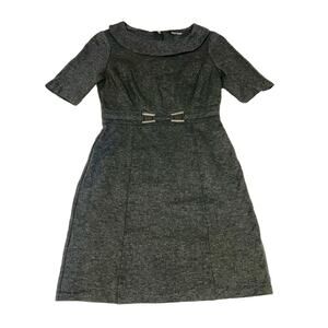WHBM Sheath Dress Grey Short Sleeve Waist Detail Women's‎ 0 Work Office Career